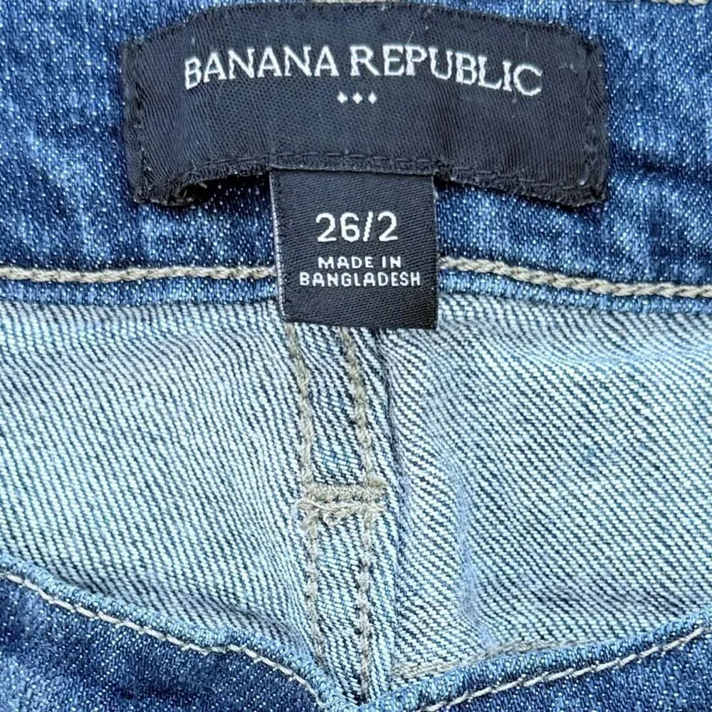 Banana Republic Women Dark Blue Skinny Jeans Size 26/2